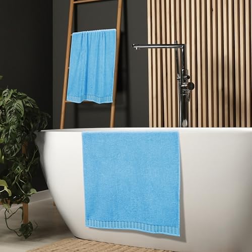 Malloni Home Cotton Bath Towel Set 28x55 Sky Blue 2 Pack