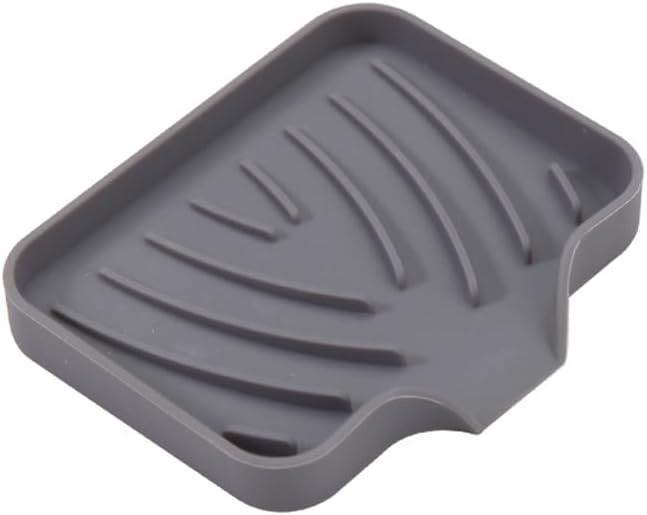 WELANGBN 1 Pack Silicone Soap Dish with Drain Grey