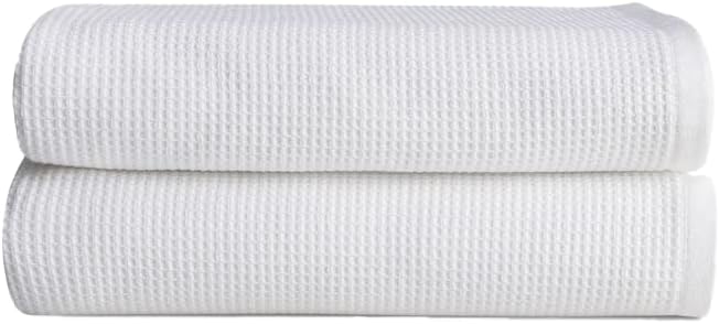 Cozy Earth Waffle Bath Towels 2 Pack - 30 x 58 Inches
