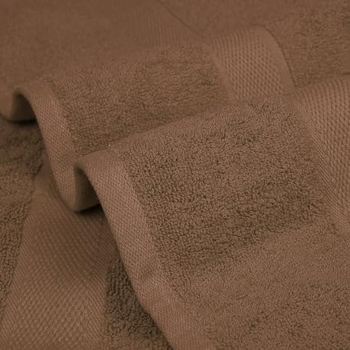 Lenenz 4 Pack Ultra Soft Bath Towels - 27x54 Brown 1
