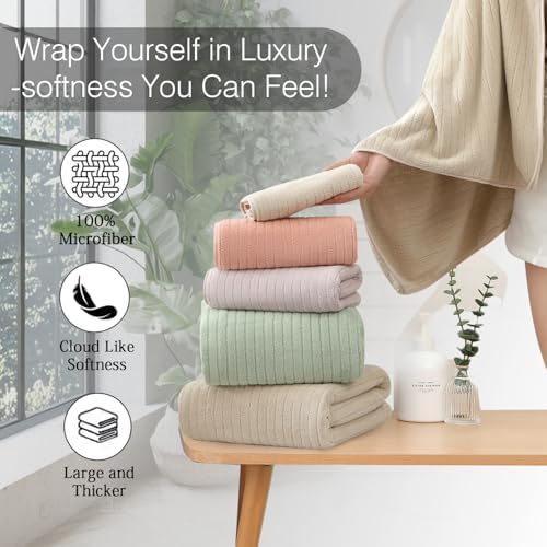 Hailea 18 Piece Family Bath Towel Set - Beige 1