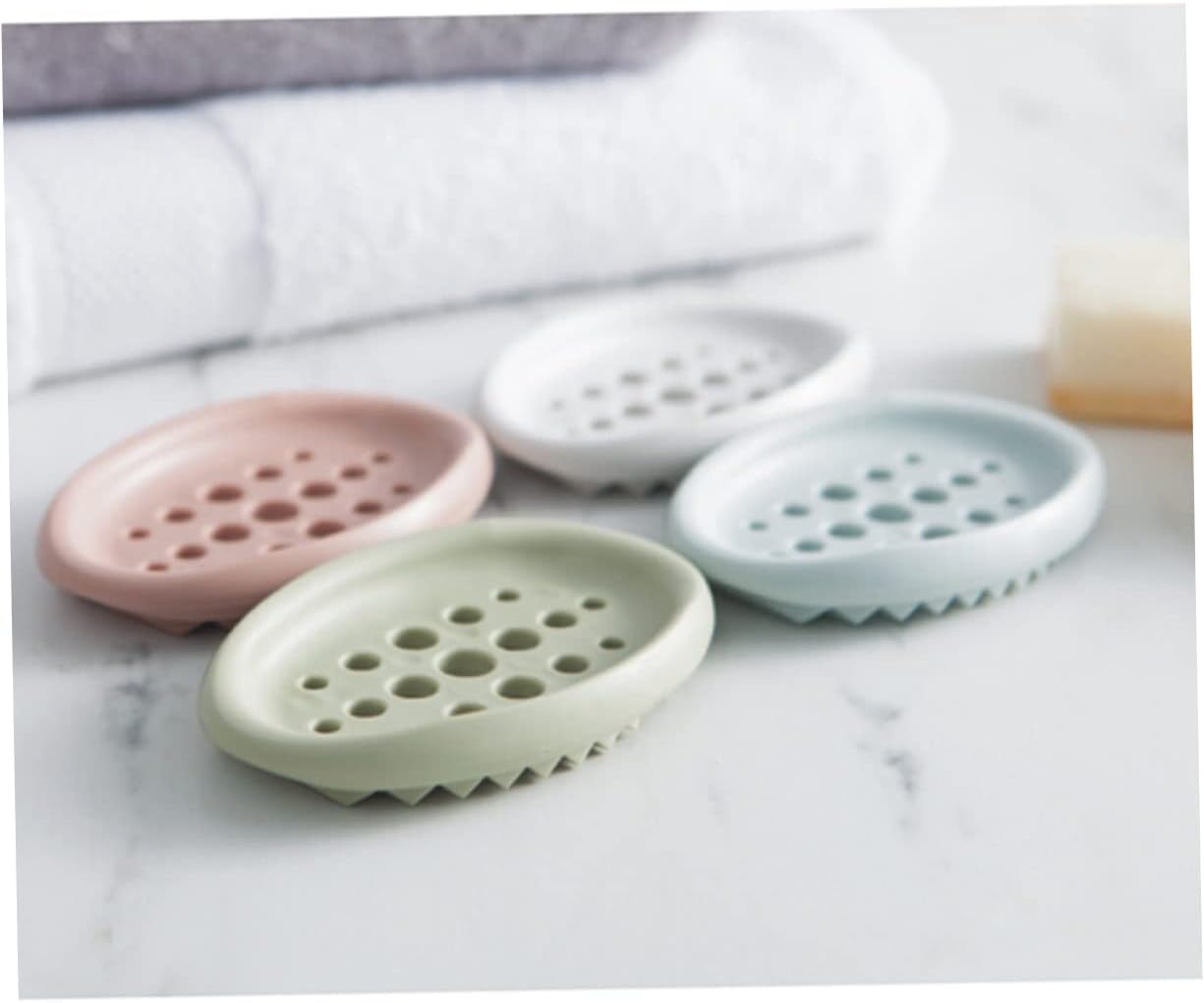 STOBAZA Drainage Soap Dish Silicone Holder for Kitchen and Bathroom