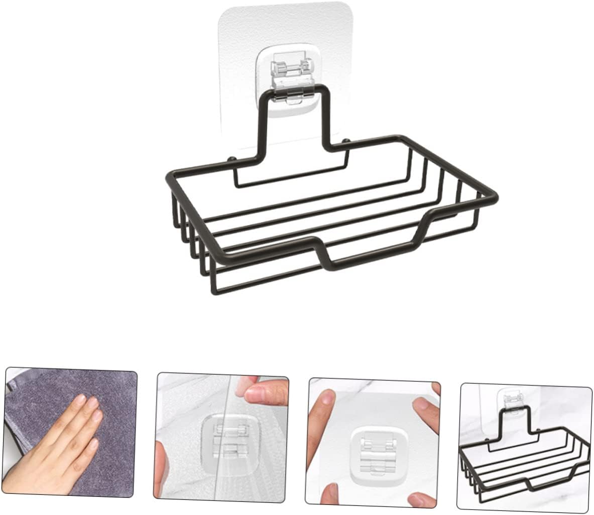 Stainless Steel Bathroom Shelf with Adhesive Mount