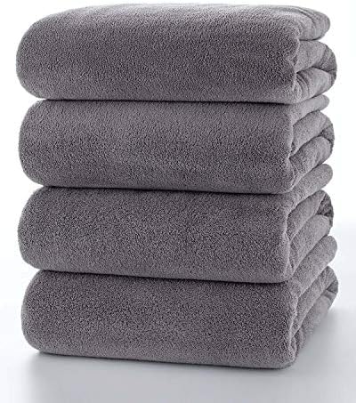 Lumimi 4-Piece Dark Grey Microfiber Bath Towel Set