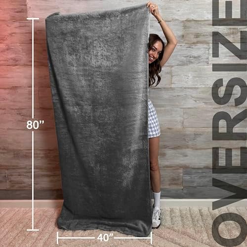 TEXTILOM Turkish Cotton Bath Sheet 40x80 Inches Dark Grey