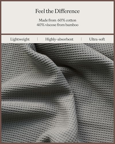 Cozy Earth Waffle Bath Towels 2 Pack - Soft Absorbent Stylish