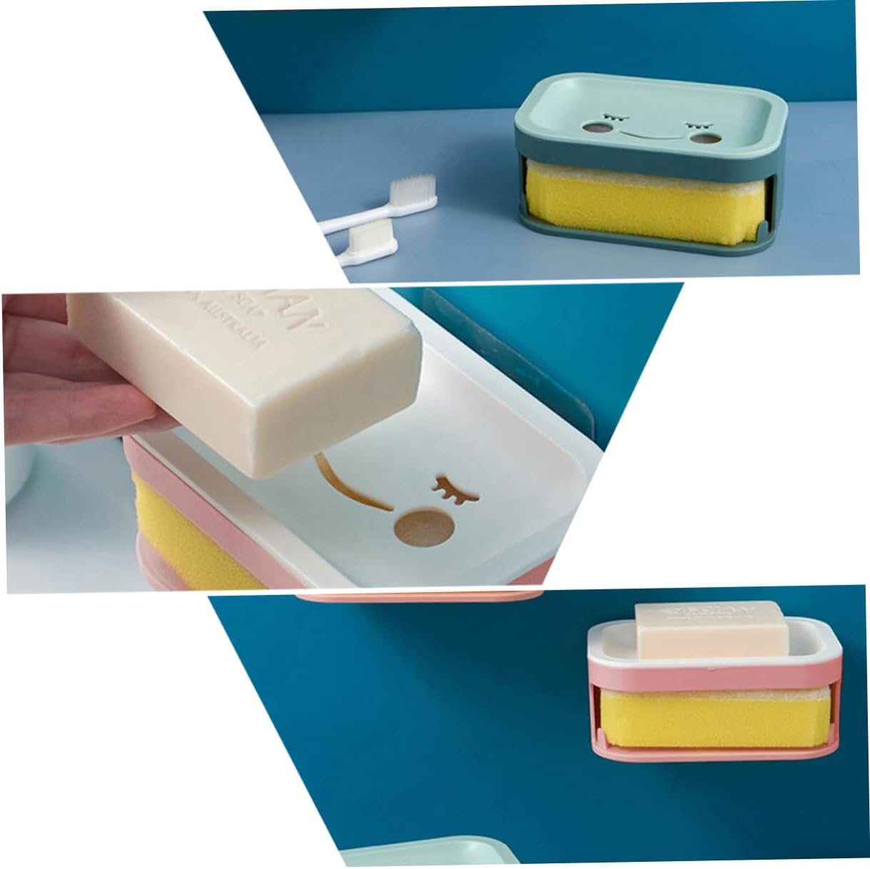 BUGUUYO Double Layer Wall-Mounted Soap Draining Dish