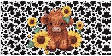 INSTANTARTS Cow Tattoo Baby Highland Cow Bath Towel