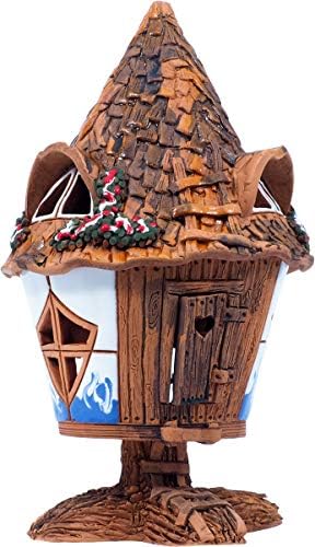 Midene Ceramic Art Tealight Candle Holder Fairy House Forest B97N