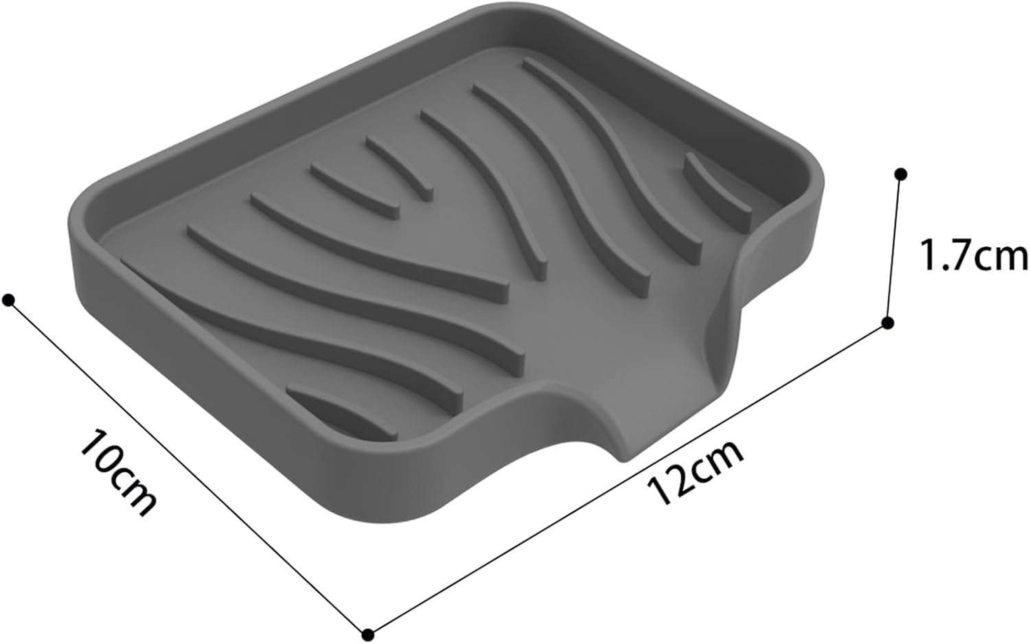 Curfair Soap Dish Black with Suction Cup and Quick Dry Design