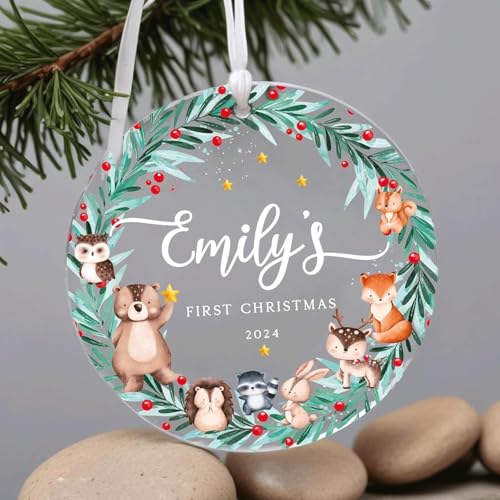 Personalized Babys First Christmas Ornament - Custom Newborn Xmas Keepsake