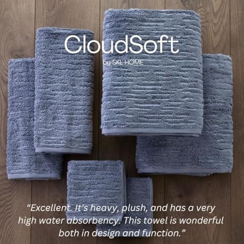 SKL Home CloudSoft Cotton Bath Towel Smoke Blue 1