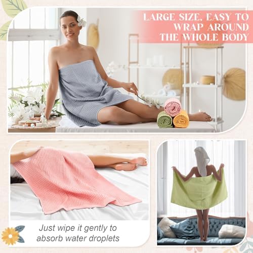 4 Pack Colorful Waffle Bath Towels 30x57 Inch