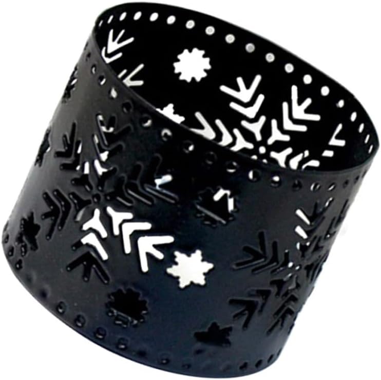 Unique Iron Christmas Candle Holder with Snowflake Pattern