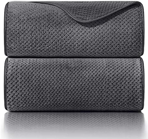 OLESTER Microfiber Grey Bath Towel Set 2 Pack 1