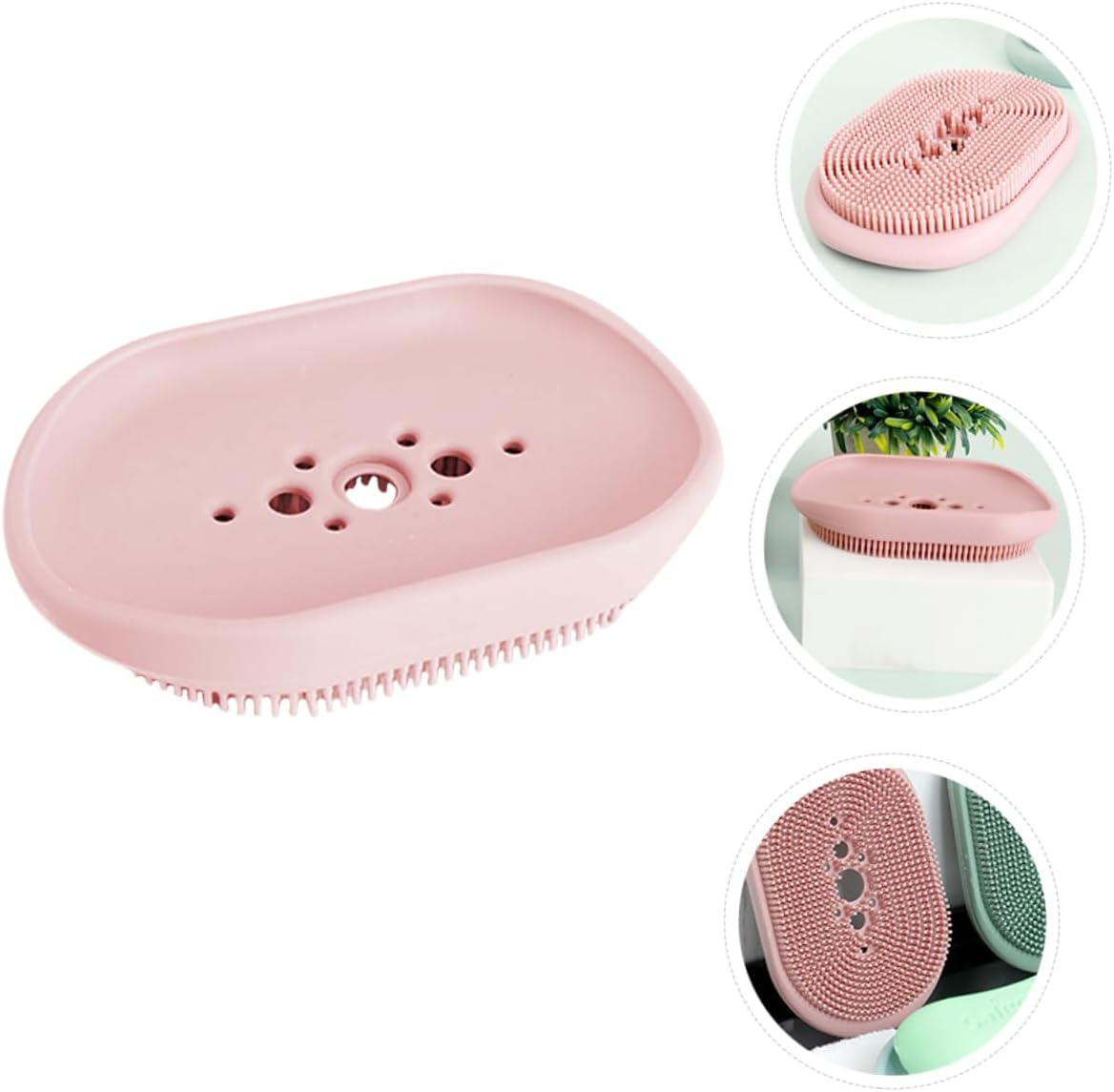 BUGUUYO 1pc Suction Soap Holder for Bathroom Wall Mount Silicone Drain Basket