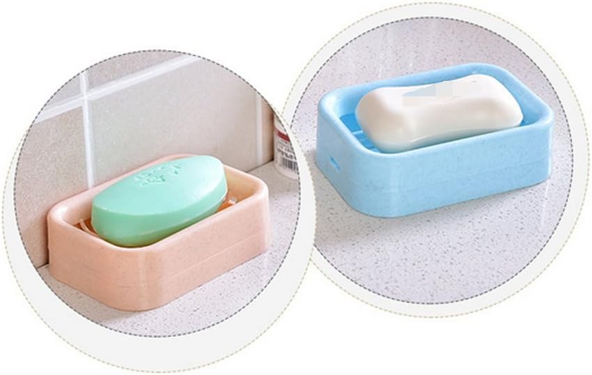 Sumddy 2PCS Plastic Soap Dish Holder Box for Home and Travel