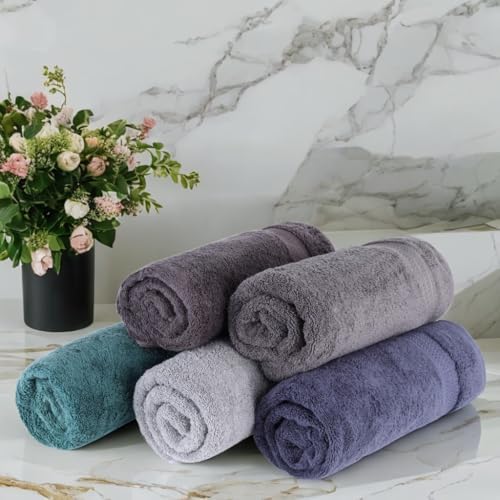 Organix Luxury 5 Pack Bath Towels - 30x60 Inches 100 Cotton