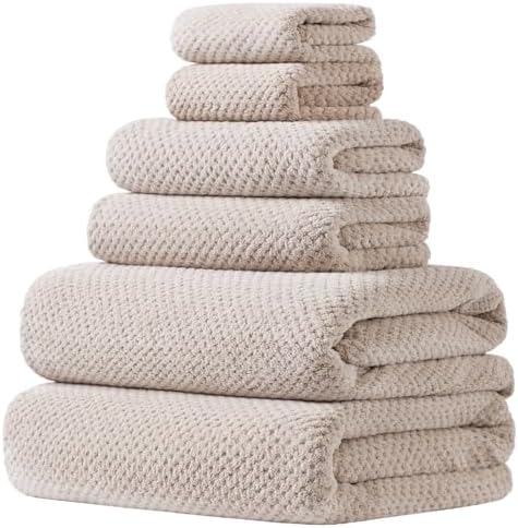 HVMS Extra Large Microfiber Bath Towel Set 6 Piece