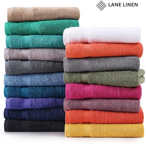 LANE LINEN 4 Pack Bath Towels 28x54 - Soft Quick Dry Oeko Tex Certified