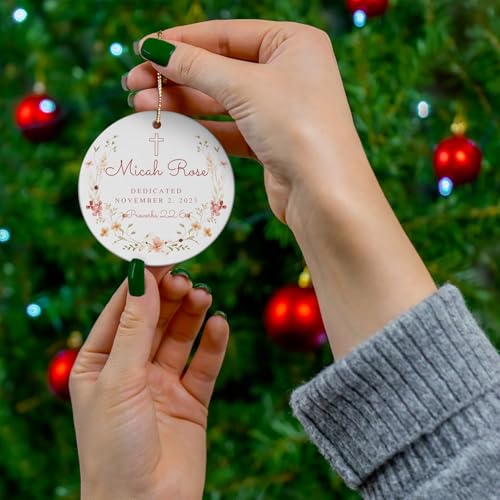 Personalized Baby Dedication Porcelain Ornament