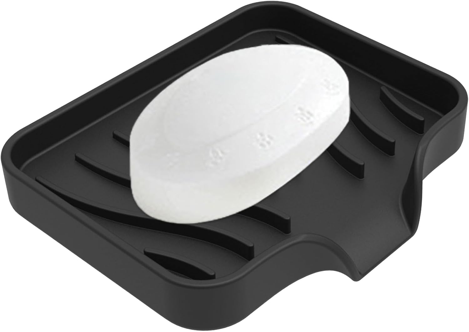 Bathroom Soap Dish with Drain Water Soap Container Black