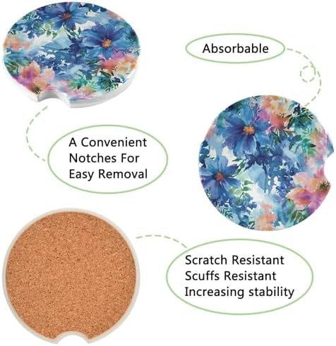 Wild Flower Car Cup Holder Coasters 2 Pack