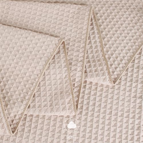 Super Soft Waffle Towel Set - 4 Piece Microfiber Bath Towels