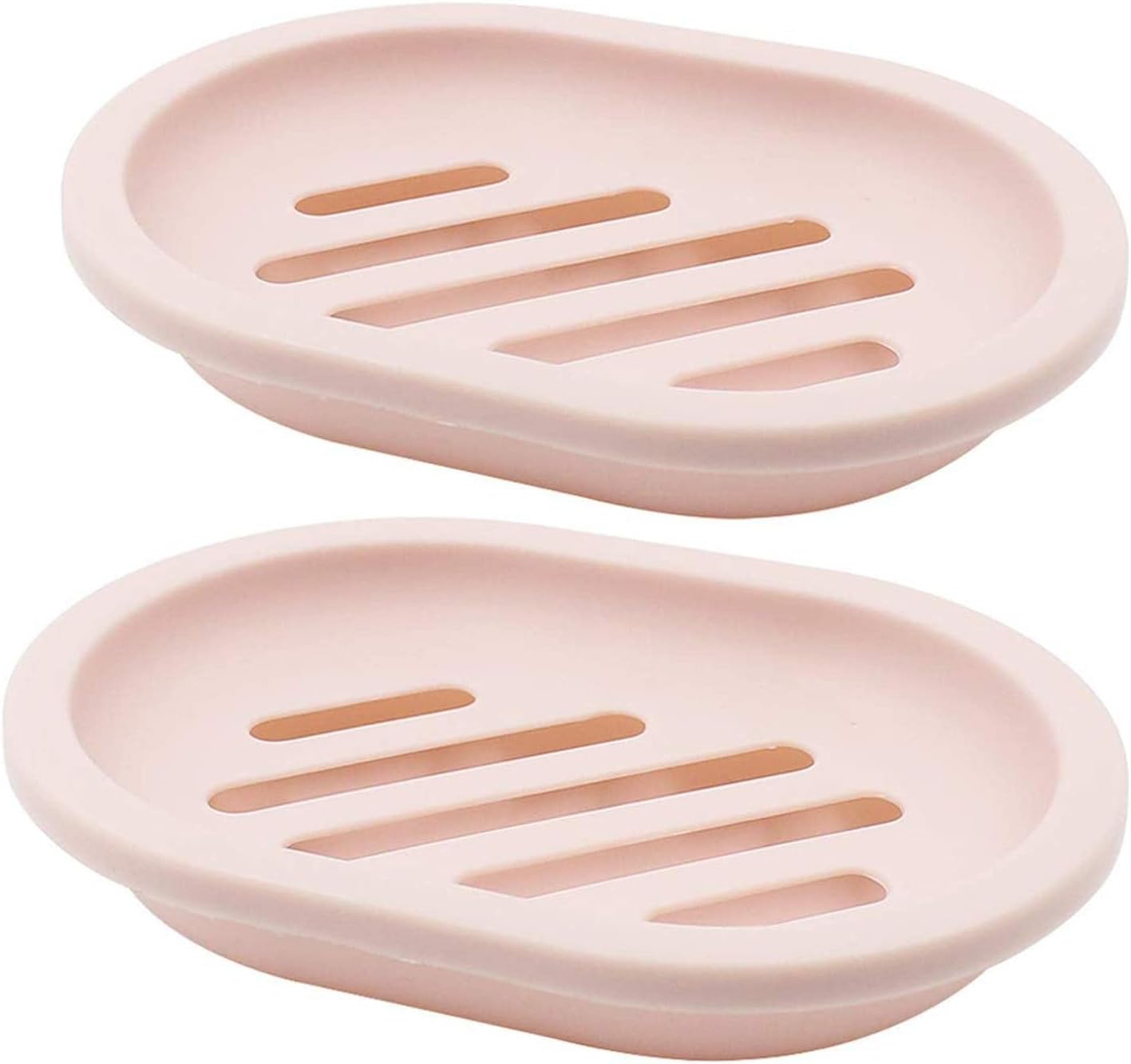 2PCS Draining Soap Dishes with Water Tray