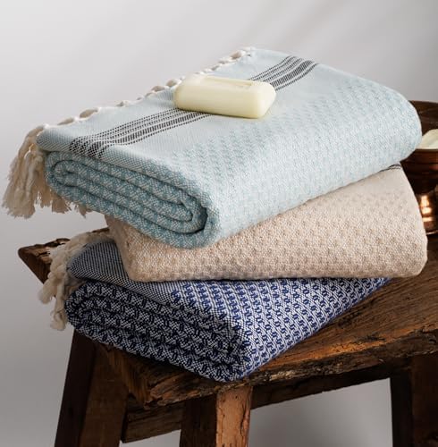 DEMMEX Micro Waffle Turkish Bath Towel - 70x40 Khaki 1