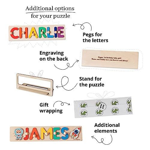 Personalized Wooden Name Puzzle with Pegs