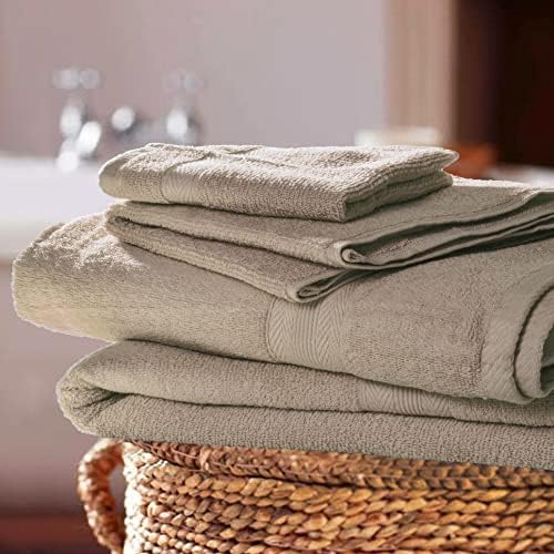 BOUTIQUO 8-Piece Towel Set - Hotel Spa Quality Tan