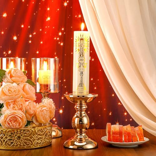 Threlaco Paschal Candle with Iron Holder - Classic Style