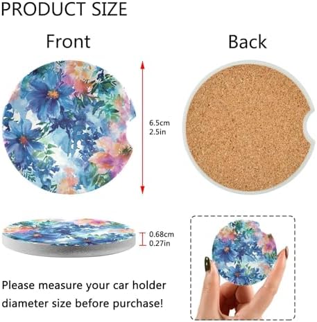 Wild Flower Car Cup Holder Coasters 2 Pack