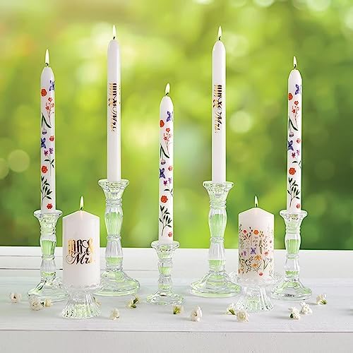 Slant Collections Boho Floral Taper Candles 2-Count 9-Inch 1
