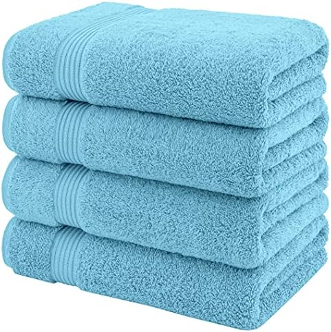 American Veteran 4 Pack Turkish Bath Towels Sky Blue