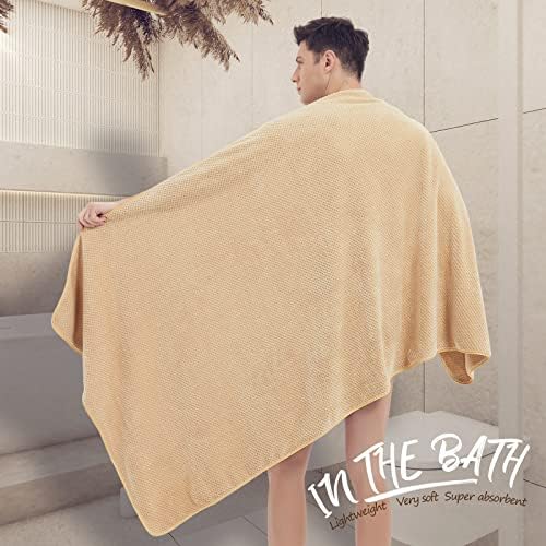 OLESTER Microfiber Bath Towel Set Brown 2 Pack 1