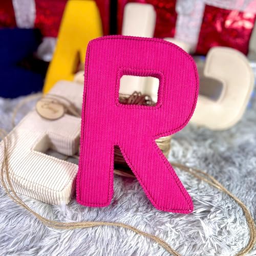 Handmade Corduroy Initial Wooden Sign for Baby Stroller
