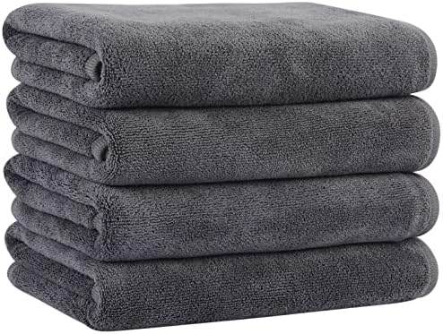 KinHwa Microfiber Towels 4 Pack Gray 16x30inch