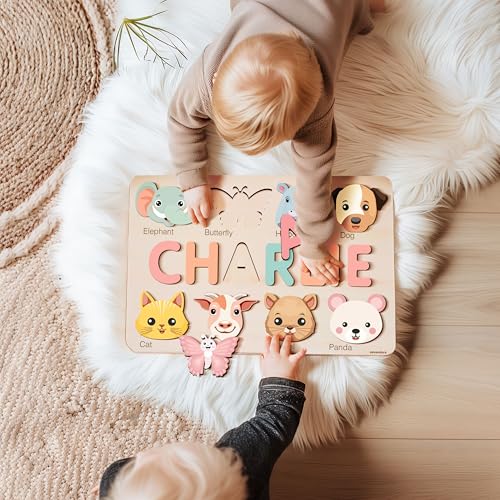 Personalized Wooden Name Puzzle for Baby Handmade and Safe