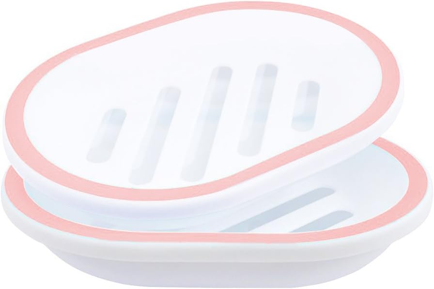 Topsky 2-Pack Soap Dish with Drain and Dry
