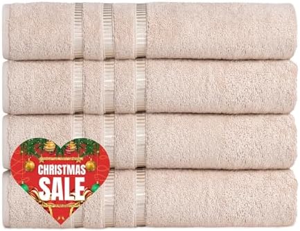 COTTONIA Premium Turkish Cotton Bath Towel Set of 4
