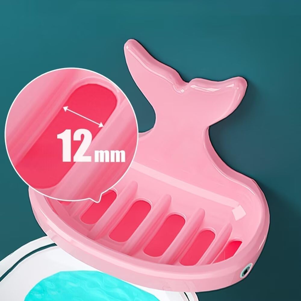Cute Whale Soap Dish Suction Cup Holder for Shower and Bathroom