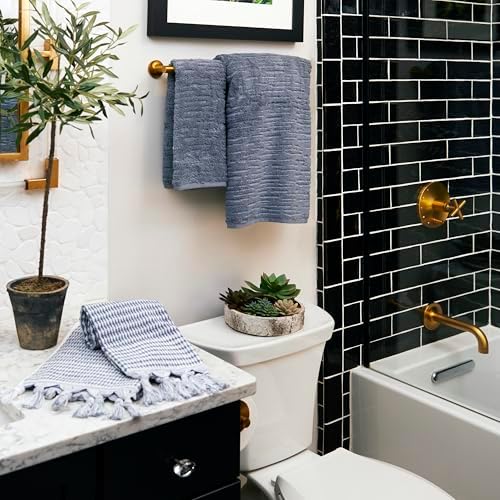 SKL Home CloudSoft Cotton Bath Towel Smoke Blue 1