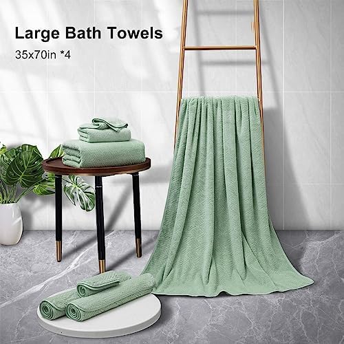 CHINO Light Green Bath Towel Set of 4