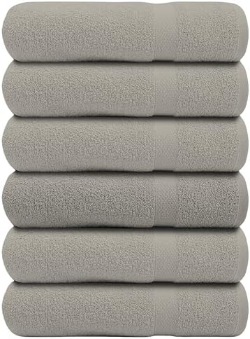 ARC HOME 100 Cotton Bath Towels Pack of 6 - 24x48 Inches