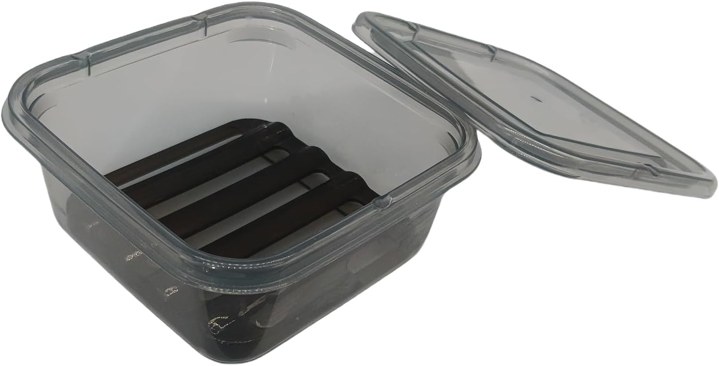 VonPri Square Soap Holder for Dr Squatch Waterproof Travel Case Black