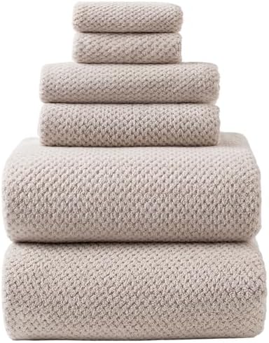 HVMS Oversized Bath Towels 40x80 Inches 6 Pack Beige 1