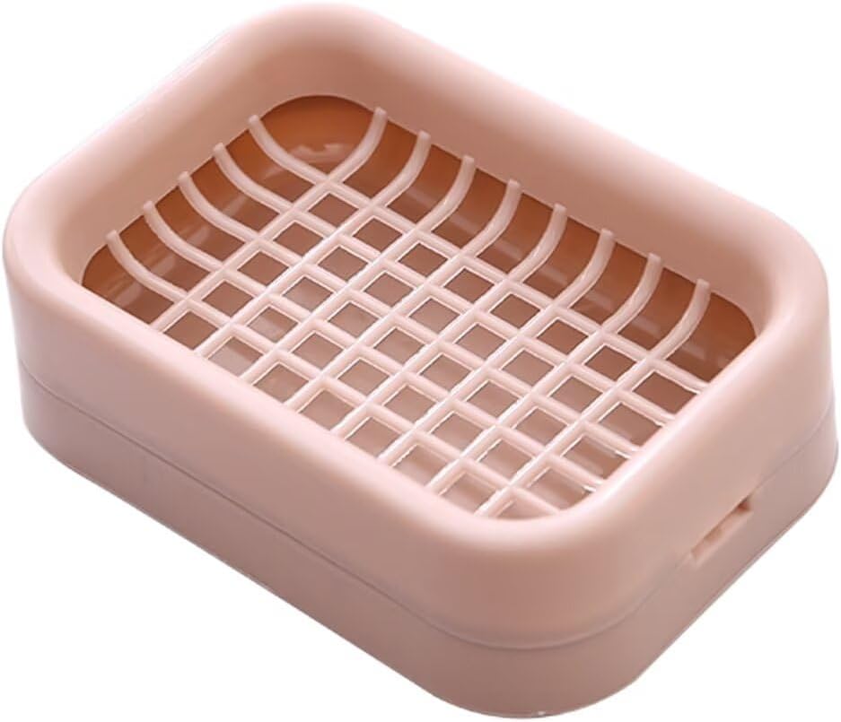 Travel Soap Dish with Lid - Portable Bamboo Soap Holder - Pink