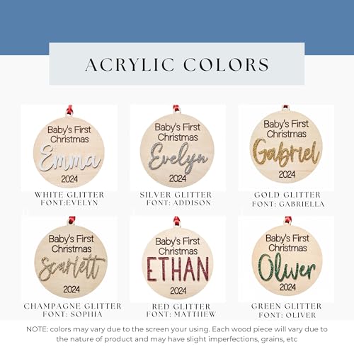 Babys 1st Christmas Ornament 2024 Personalized